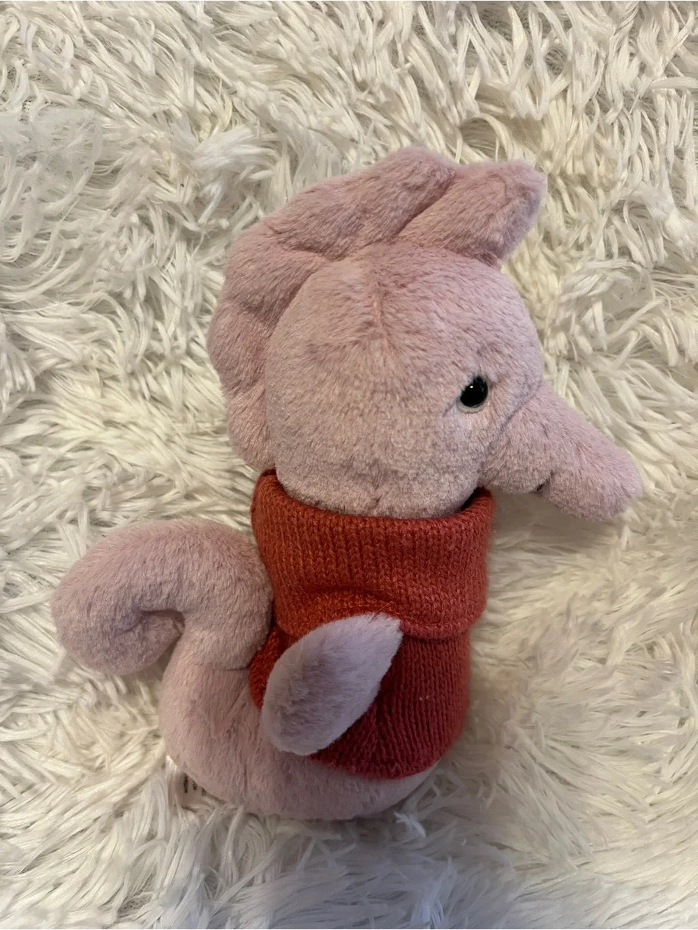 Jellycat Pink Cozy Plush with Coral Knit Sweater